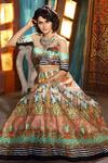 Buy_Archana Kochhar_Multi Color Raw Silk Printed Floral And Garden Of Eve Lehenga & Blouse Set _at_Aza_Fashions