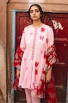 Label Earthen_Pink Cotton Printed Kurta Set For Kids_Online_at_Aza_Fashions