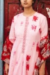 Buy_Label Earthen_Pink Cotton Printed Kurta Set For Kids_Online_at_Aza_Fashions