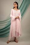 Buy_Priya Chaudhary_Pink Chanderi Silk Kurta Set_at_Aza_Fashions