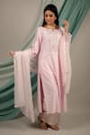 Buy_Priya Chaudhary_Pink Chanderi Silk Kurta Set_Online_at_Aza_Fashions