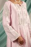 Shop_Priya Chaudhary_Pink Chanderi Silk Kurta Set_Online_at_Aza_Fashions