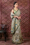 Archana Jaju_White Pure Silk Printed Kalamkari Hand Saree With Blouse For Women_Online_at_Aza_Fashions