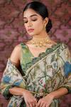 Shop_Archana Jaju_White Pure Silk Printed Kalamkari Hand Saree With Blouse For Women_Online_at_Aza_Fashions