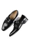 Shop_Luxoro Formello_Black Efren Monk Strap Shoes _at_Aza_Fashions