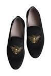 Shop_Luxoro Formello_Black Embellished Amado Embroidered Loafers _at_Aza_Fashions