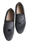 Shop_Luxoro Formello_Grey Embroidered Valerio Loafers _at_Aza_Fashions