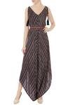 Buy_PUNIT BALANA_Black Printed Asymmetric Jumpsuit For Women_at_Aza_Fashions