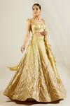 Buy_Adaara Couture_Gold Raw Silk Sweetheart Neck Embellished Bridal Lehenga Set _at_Aza_Fashions