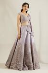 Adaara Couture Purple Raw Silk, Net, Georgette Sweetheart Neck Embellished Bridal Lehenga Set Online at Aza Fashions Adaara Couture_Purple Raw Silk, Net, Georgette Sweetheart Neck Embellished Bridal Lehenga Set _Online_at_Aza_Fashions
