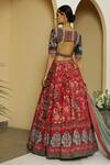 Shop_Kalista_Pink Dola Silk Embroidery V Neck Aamya Lehenga Set _at_Aza_Fashions