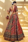 Shop_Kalista_Multi Color Blouse And Lehenga Skirt Natural Silk Printed Ahilya Bridal Set _at_Aza_Fashions