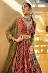 Buy_Kalista_Multi Color Blouse And Lehenga Skirt Natural Silk Printed Ahilya Bridal Set _Online_at_Aza_Fashions