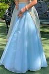 Shop Parul Gandhi Blue Organza Sequins, Beads Embroidered Lehenga Set Online at Aza Fashions Shop_Parul Gandhi_Blue Organza Sequins, Beads Embroidered Lehenga Set_Online_at_Aza_Fashions