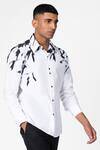 Shop_Genes Lecoanet Hemant_White Cotton Printed Bamboo Leaves Leaf Shirt For Men_Online_at_Aza_Fashions
