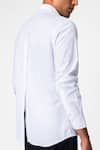 Genes Lecoanet Hemant_White Cotton Plain Back Slit Shirt  _at_Aza_Fashions