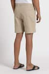 Genes Lecoanet Hemant_Beige Structured Cotton Shorts  _Online_at_Aza_Fashions