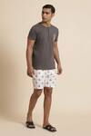 Buy_Genes Lecoanet Hemant_White Global Organic Textile Standard Morell Floral Print Shorts  _at_Aza_Fashions