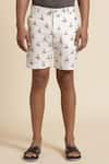 Shop_Genes Lecoanet Hemant_White Global Organic Textile Standard Morell Floral Print Shorts  _at_Aza_Fashions