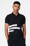 Buy_Genes Lecoanet Hemant_Black Pique Printed Polo T-shirt_at_Aza_Fashions
