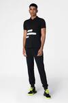 Buy_Genes Lecoanet Hemant_Black Pique Printed Polo T-shirt_Online_at_Aza_Fashions