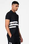 Shop_Genes Lecoanet Hemant_Black Pique Printed Polo T-shirt_Online_at_Aza_Fashions