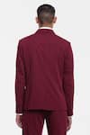 Shop_Genes Lecoanet Hemant_Maroon Leather- Felt Ovyen Blazer  _at_Aza_Fashions