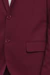 Shop_Genes Lecoanet Hemant_Maroon Leather- Felt Ovyen Blazer  _Online_at_Aza_Fashions