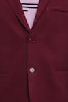 Shop_Genes Lecoanet Hemant_Maroon Poly Viscose Karl Blazer  _Online_at_Aza_Fashions