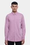 Buy_Genes Lecoanet Hemant_Purple Cotton Poplin Bren Shirt  _at_Aza_Fashions