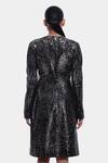 Shop_Genes Lecoanet Hemant_Black Sequin Fabric Embroidery Round Clara Jacket Dress  _at_Aza_Fashions