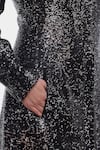 Shop_Genes Lecoanet Hemant_Black Sequin Fabric Embroidery Round Clara Jacket Dress  _Online_at_Aza_Fashions