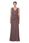 Buy_Genes Lecoanet Hemant_Grey Cotton Satin V Neck Wrap Dress  _Online_at_Aza_Fashions