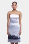 Buy_Genes Lecoanet Hemant_White Poly Crepe Inde Printed Bandeau Dress_at_Aza_Fashions