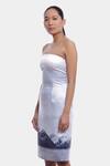 Shop_Genes Lecoanet Hemant_White Poly Crepe Inde Printed Bandeau Dress_Online_at_Aza_Fashions