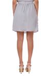 Genes Lecoanet Hemant_Grey Cotton Satin Skirt_Online_at_Aza_Fashions