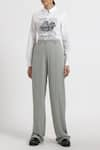 Genes Lecoanet Hemant_Green Twill Crepe Raine Pants  _Online_at_Aza_Fashions