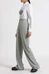 Buy_Genes Lecoanet Hemant_Green Twill Crepe Raine Pants  _Online_at_Aza_Fashions