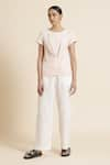 Buy_Genes Lecoanet Hemant_White Global Organic Textile Standard Certified Cotton Lecia Trousers  _at_Aza_Fashions