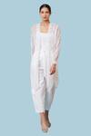 Genes Lecoanet Hemant_White Lace Sheer Cape_Online_at_Aza_Fashions