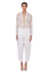 Shop_Genes Lecoanet Hemant_White Lace Sheer Cape_Online_at_Aza_Fashions