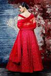 Shop_Shantnu Nikhil_Organza Embroidered Lehenga Set_at_Aza_Fashions