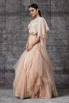Buy_Shantnu Nikhil_Peach Embellished Blouse And Lehenga Set_Online_at_Aza_Fashions