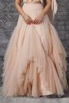 Shantnu Nikhil Peach Embellished Blouse And Lehenga Set at Aza Fashions Shantnu Nikhil_Peach Embellished Blouse And Lehenga Set_at_Aza_Fashions