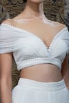 Shantnu Nikhil_White Net Embroidered Blouse And Lehenga Set_at_Aza_Fashions