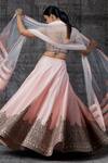 Shop_Shantnu Nikhil_Peach Silk Embroidered Lehenga Set_at_Aza_Fashions