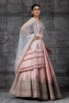 Shantnu Nikhil_Peach Silk Embroidered Lehenga Set_Online_at_Aza_Fashions