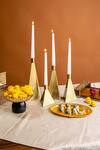 Logam_Gold Stainless Steel Oro Candle Holder Set Of 4_Online_at_Aza_Fashions