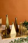 Logam_Gold Stainless Steel Oro Candle Holder Set Of 4_at_Aza_Fashions