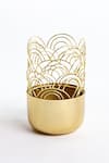 Shop_Logam_Gold Mild Steel Zoia Candle Holder_at_Aza_Fashions